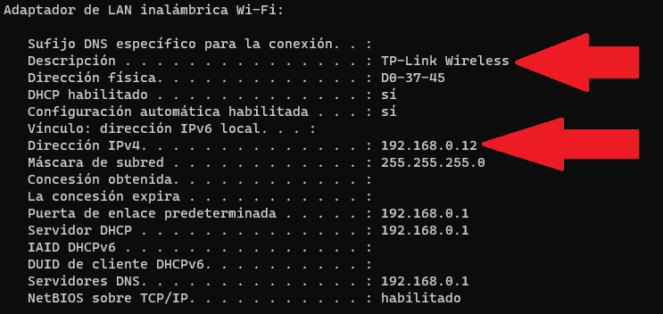 ipconfig /all windows MAC address